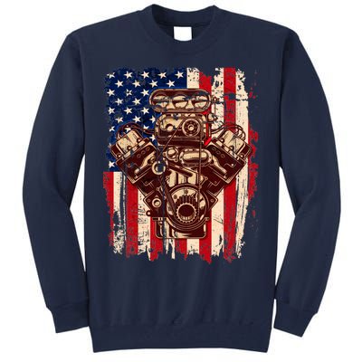 Vintage American Muscle Car Engine Tall Sweatshirt