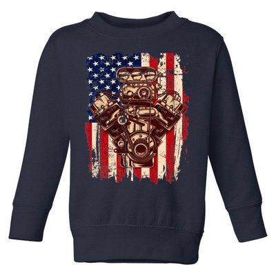 Vintage American Muscle Car Engine Toddler Sweatshirt