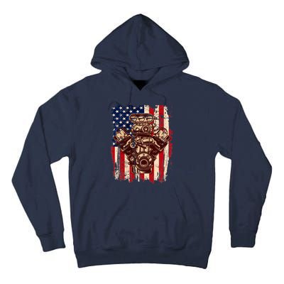 Vintage American Muscle Car Engine Tall Hoodie