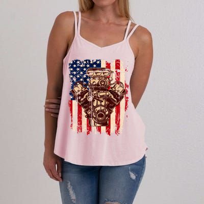 Vintage American Muscle Car Engine Women's Strappy Tank