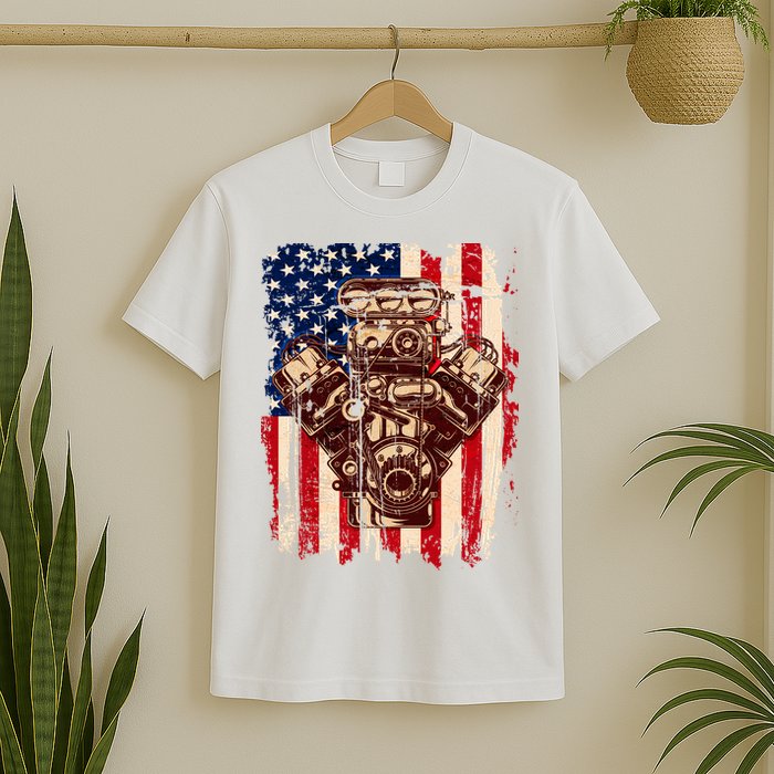 Vintage American Muscle Car Engine T-Shirt