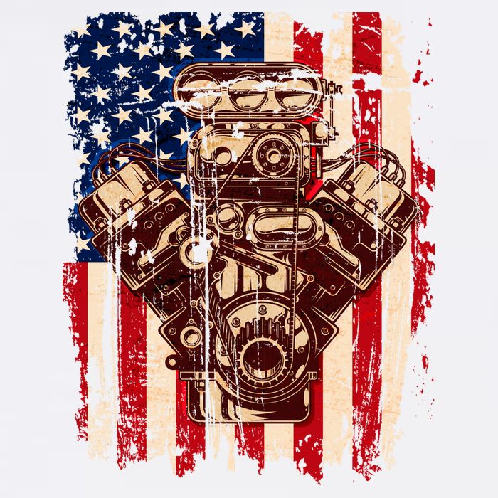Vintage American Muscle Car Engine T-Shirt