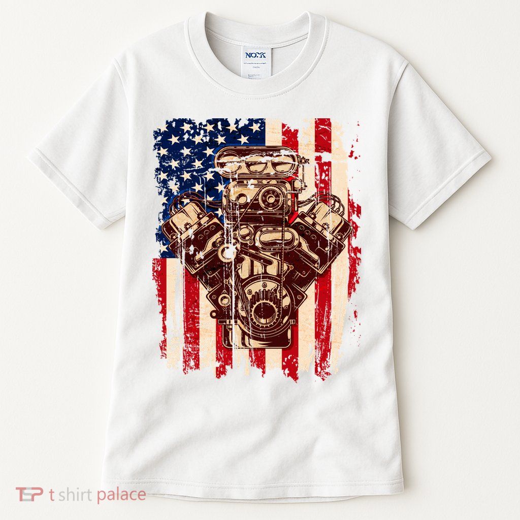 Vintage American Muscle Car Engine Tall T-Shirt