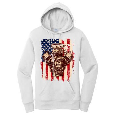 Vintage American Muscle Car Engine Women's Pullover Hoodie