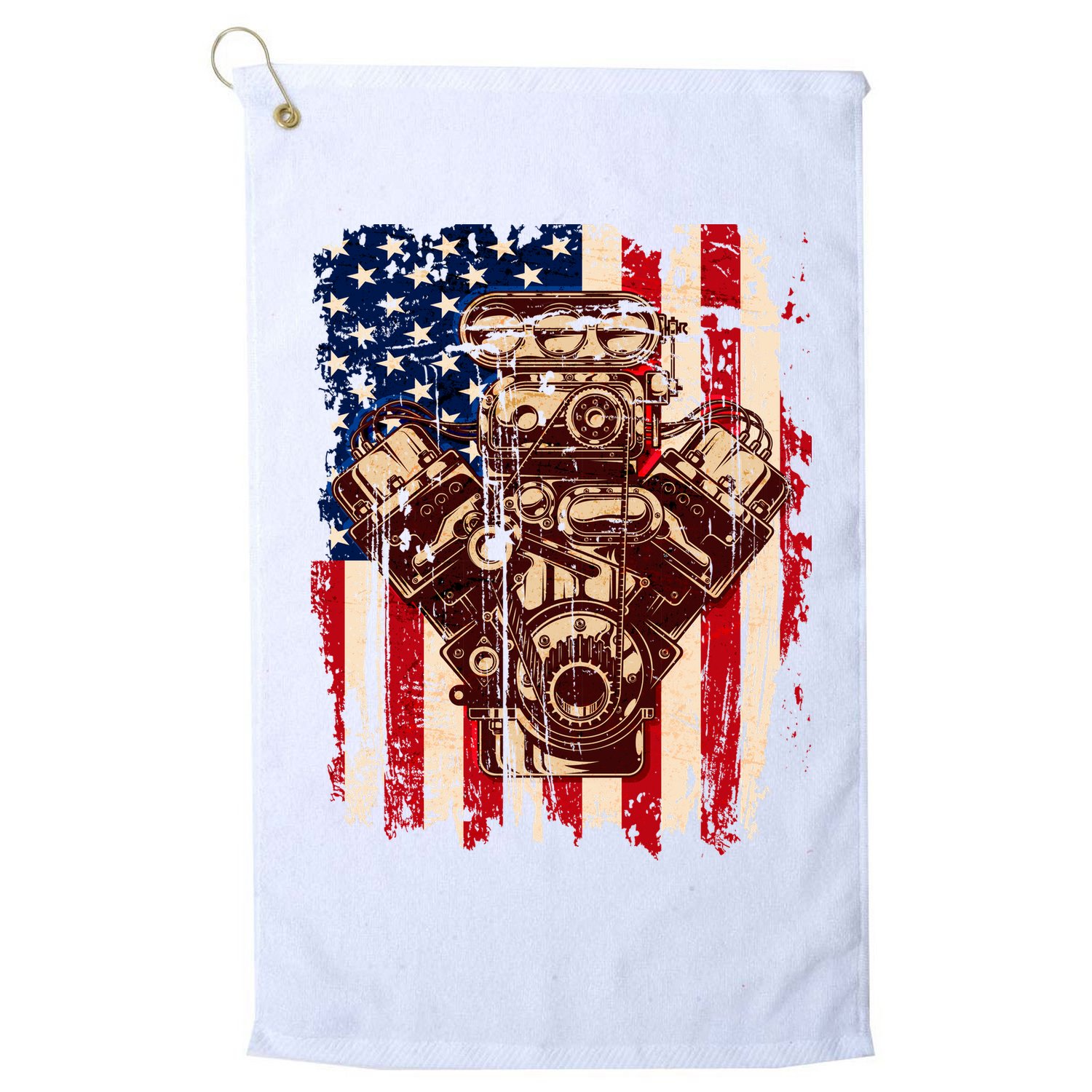 Vintage American Muscle Car Engine Golf Towel