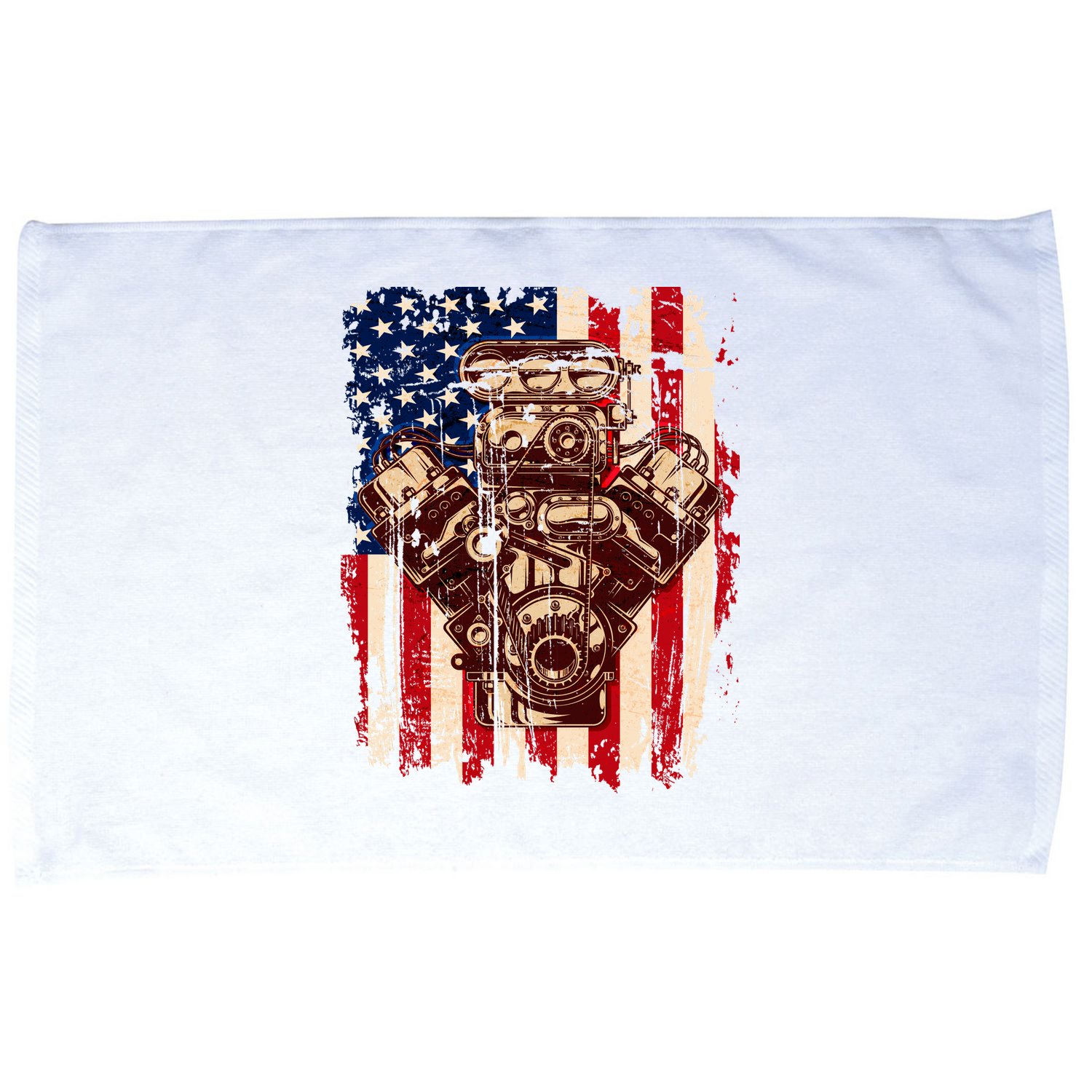 Vintage American Muscle Car Engine Microfiber Hand Towel
