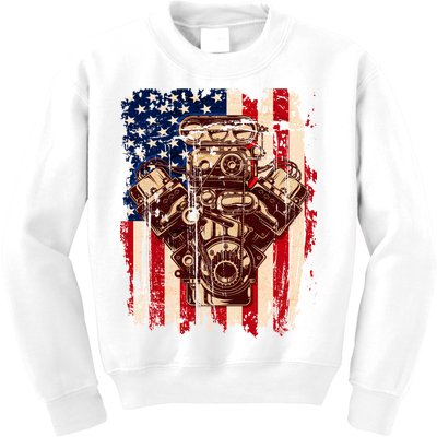 Vintage American Muscle Car Engine Kids Sweatshirt