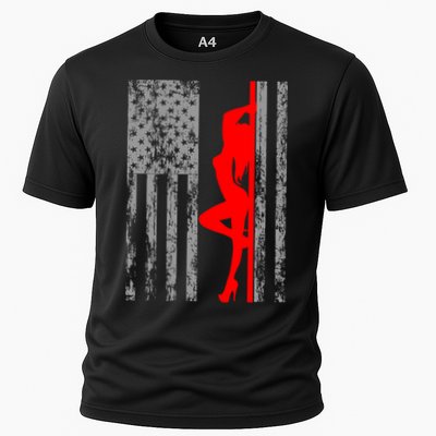 Vintage American Pole Dancer Stripper USA Flag Performance Shirt