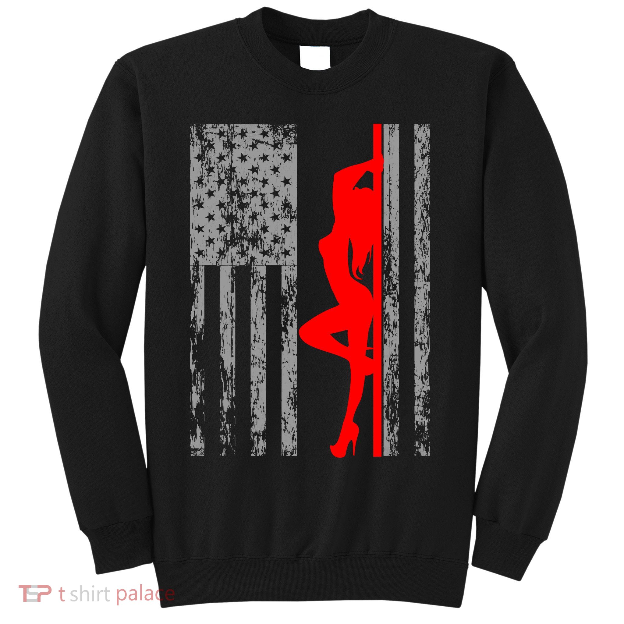 Vintage American Pole Dancer Stripper USA Flag Sweatshirt
