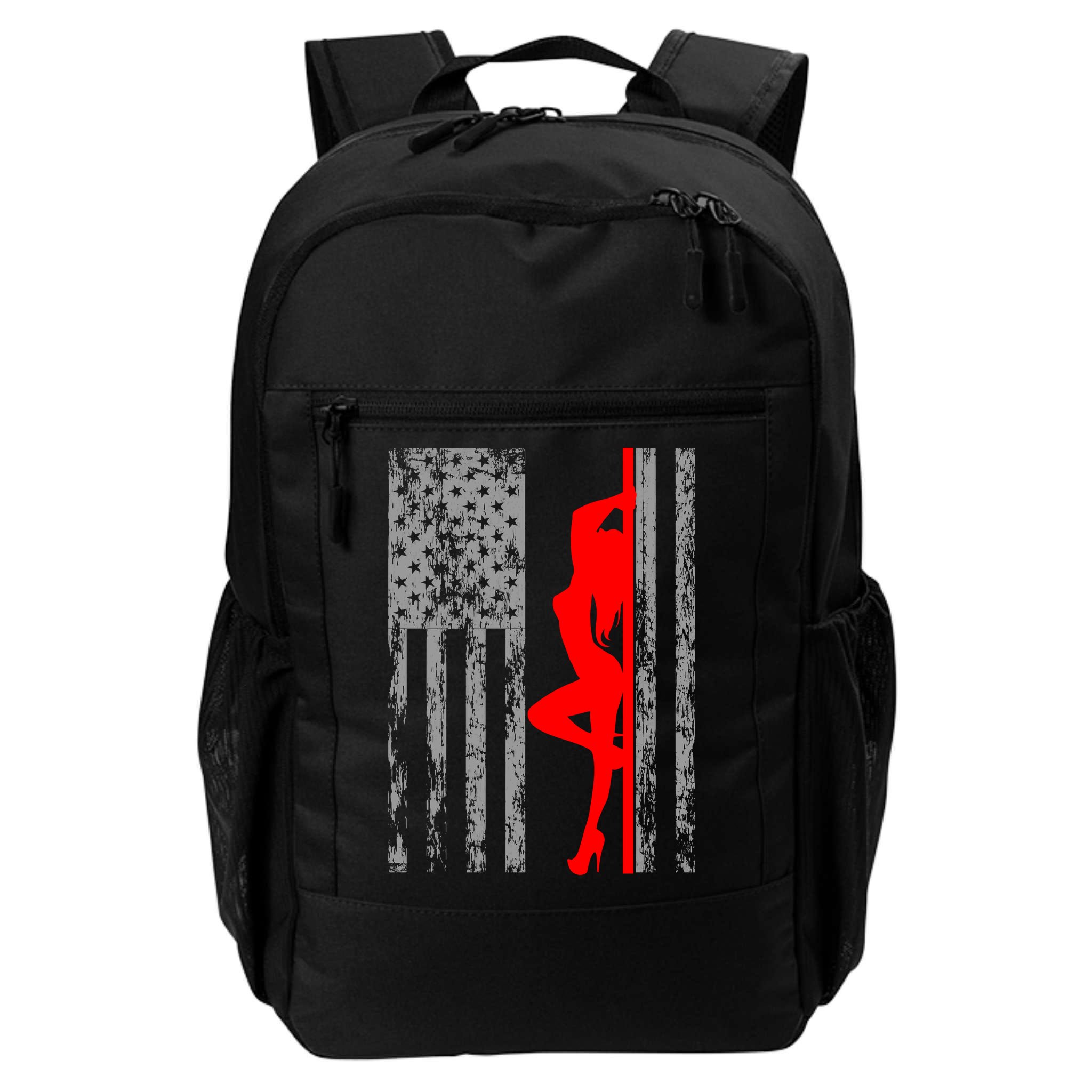 Vintage American Pole Dancer Stripper USA Flag Backpack