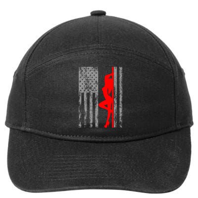 Vintage American Pole Dancer Stripper USA Flag 7-Panel Snapback Hat