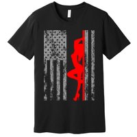 Vintage American Pole Dancer Stripper USA Flag Premium T-Shirt