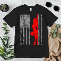 Vintage American Pole Dancer Stripper USA Flag Premium T-Shirt