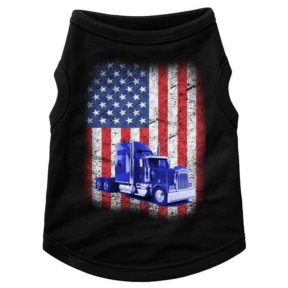 Vintage American Trucker USA Flag Doggie Tank