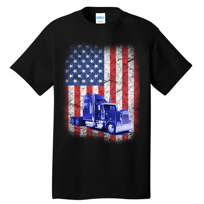 Vintage American Trucker USA Flag Tall T-Shirt