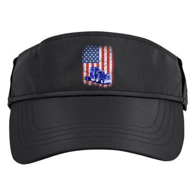 Vintage American Trucker USA Flag Adult Drive Performance Visor