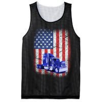 Vintage American Trucker USA Flag Mesh Reversible Basketball Jersey Tank