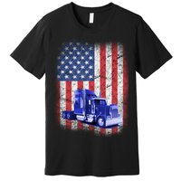 Vintage American Trucker USA Flag Premium T-Shirt