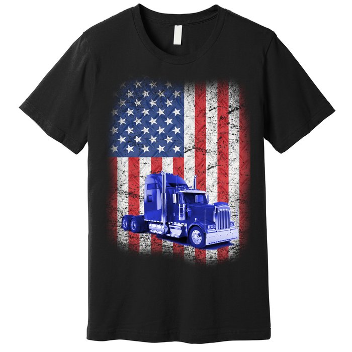 Vintage American Trucker USA Flag Premium T-Shirt