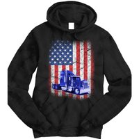 Vintage American Trucker USA Flag Tie Dye Hoodie