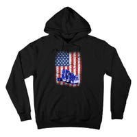 Vintage American Trucker USA Flag Tall Hoodie