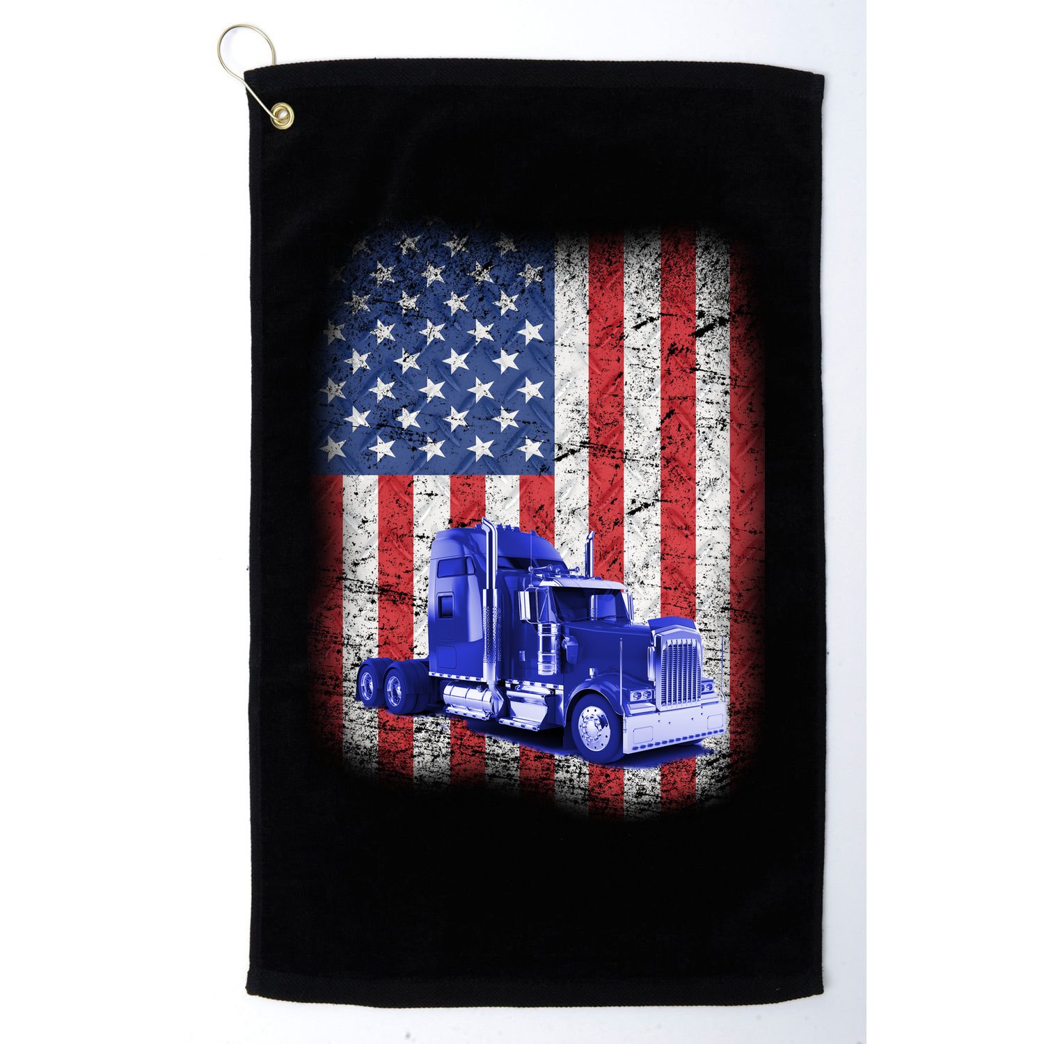 Vintage American Trucker USA Flag Golf Towel