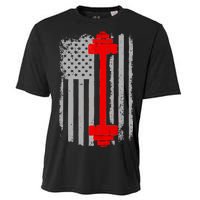 Vintage American Weight Training Flag Cooling Performance Crew T-Shirt