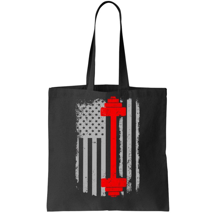 Vintage American Weight Training Flag Tote Bag