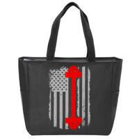 Vintage American Weight Training Flag Zip Tote Bag