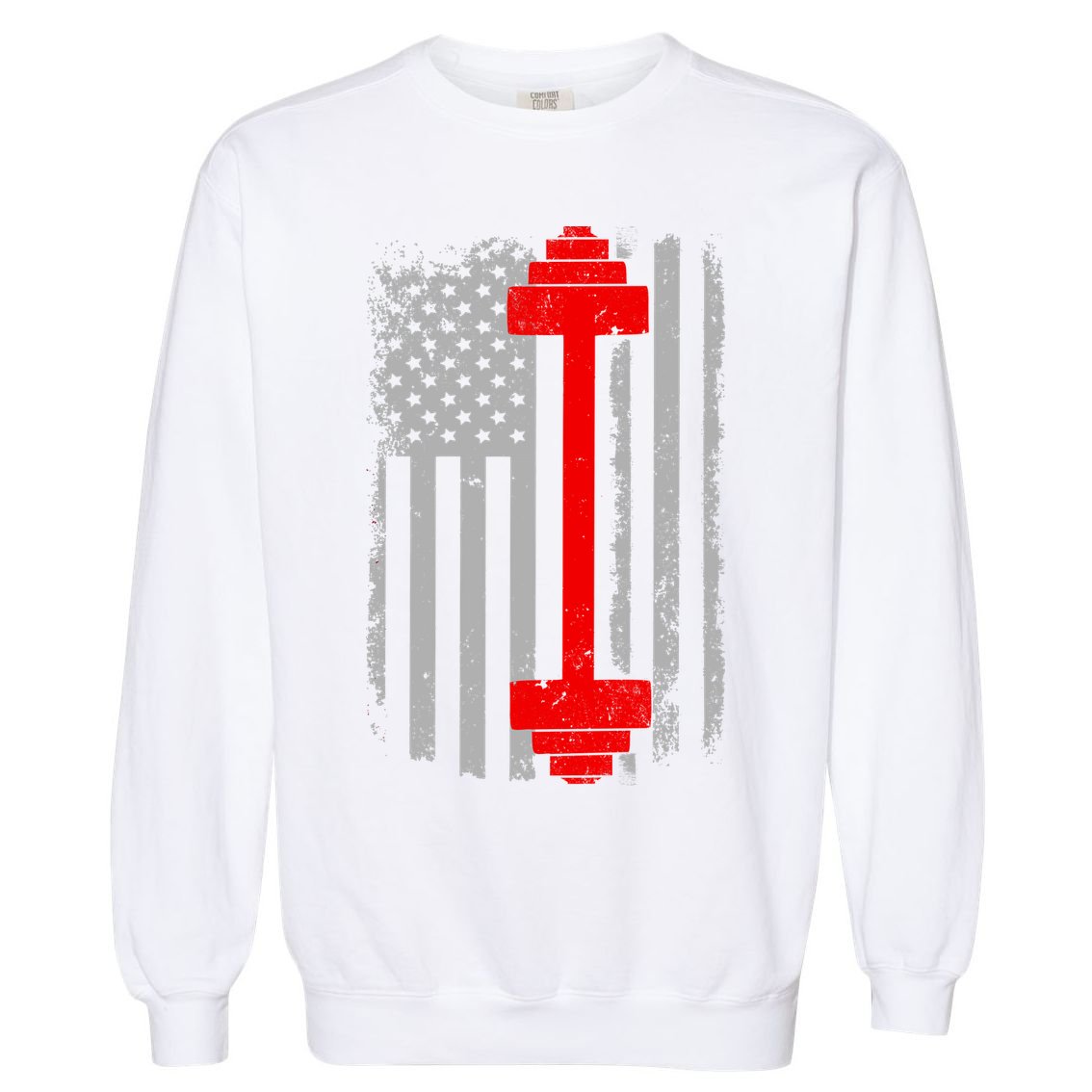 Vintage American Weight Training Flag Garment-Dyed Sweatshirt
