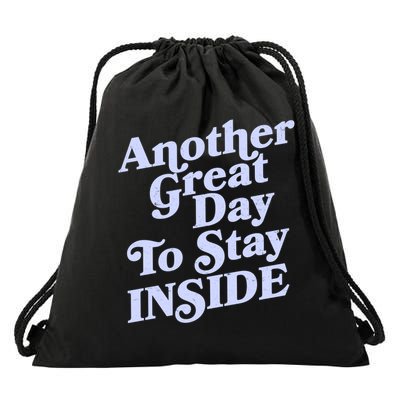 Vintage Another Great Day To Stay Inside Drawstring Bag