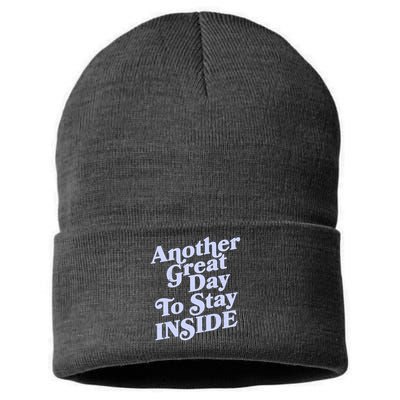 Vintage Another Great Day To Stay Inside Sustainable Knit Beanie