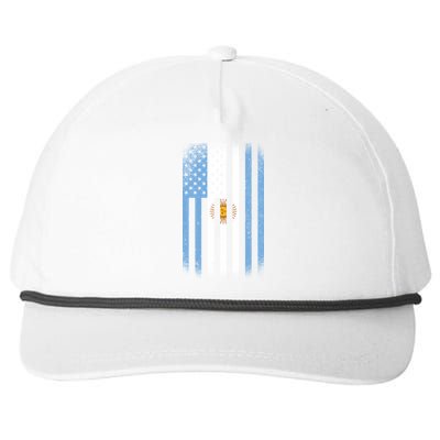 Vintage Argentina Flag Snapback Five-Panel Rope Hat