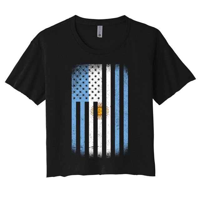Vintage Argentina Flag Crop Top