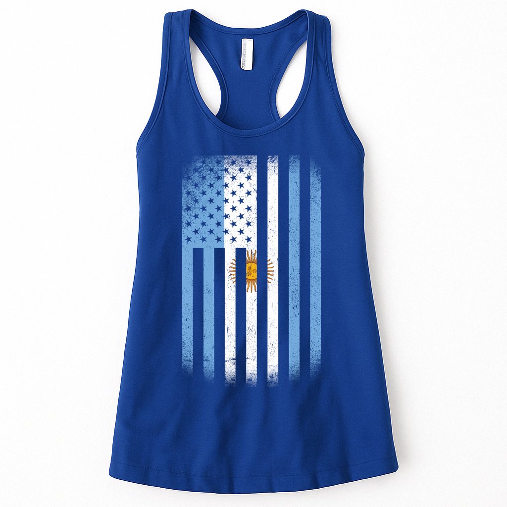 Vintage Argentina Flag Womens Tank Top