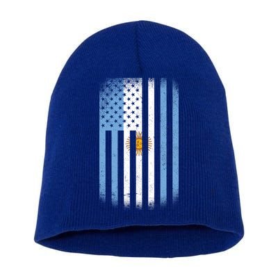 Vintage Argentina Flag Short Acrylic Beanie