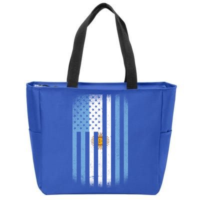 Vintage Argentina Flag Zip Tote Bag