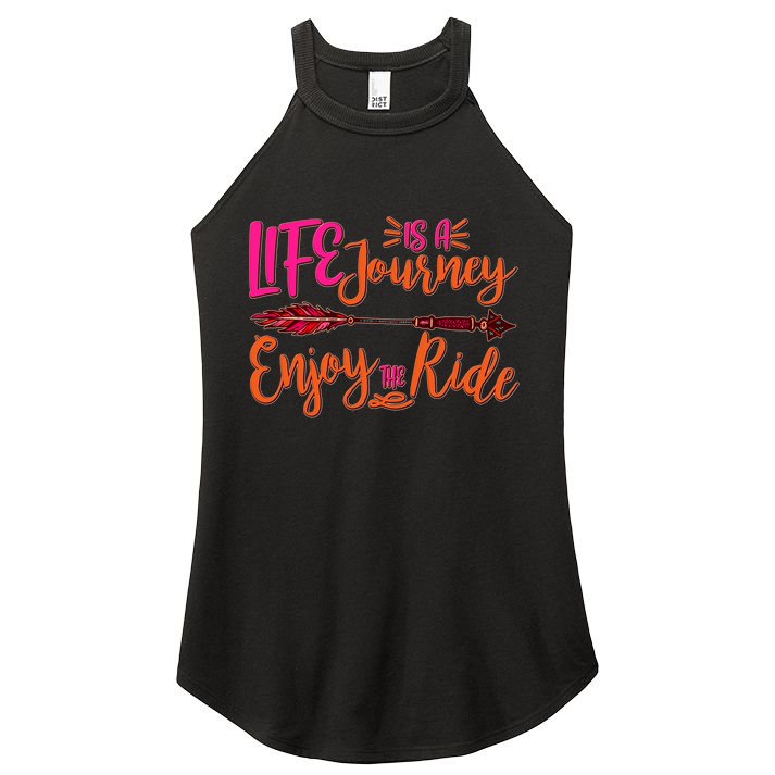 Vintage Arrow Life Is A Journey Enjoy The Ride Women's Perfect Tri Rocker Tank