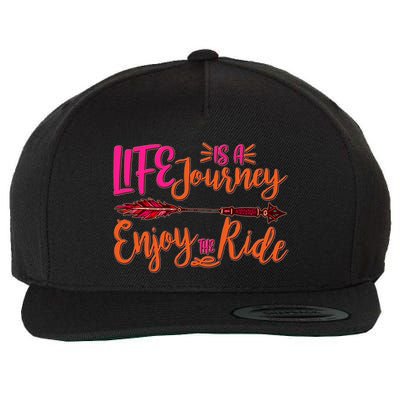 Vintage Arrow Life Is A Journey Enjoy The Ride Wool Snapback Cap