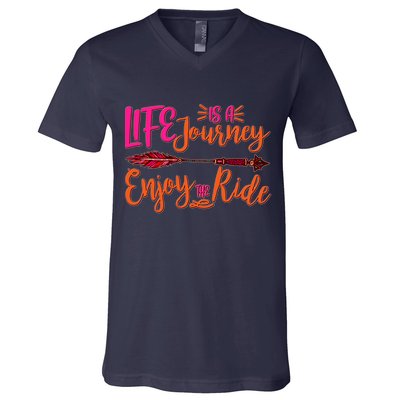 Vintage Arrow Life Is A Journey Enjoy The Ride V-Neck T-Shirt
