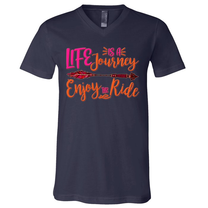 Vintage Arrow Life Is A Journey Enjoy The Ride V-Neck T-Shirt