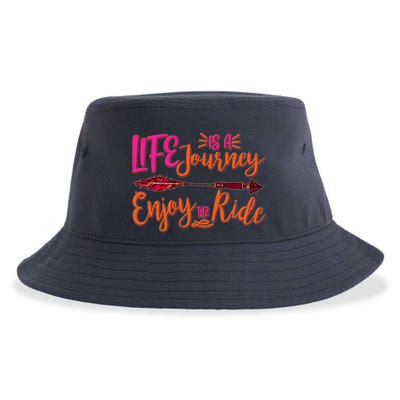 Vintage Arrow Life Is A Journey Enjoy The Ride Sustainable Bucket Hat