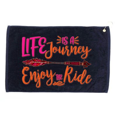 Vintage Arrow Life Is A Journey Enjoy The Ride Grommeted Golf Towel