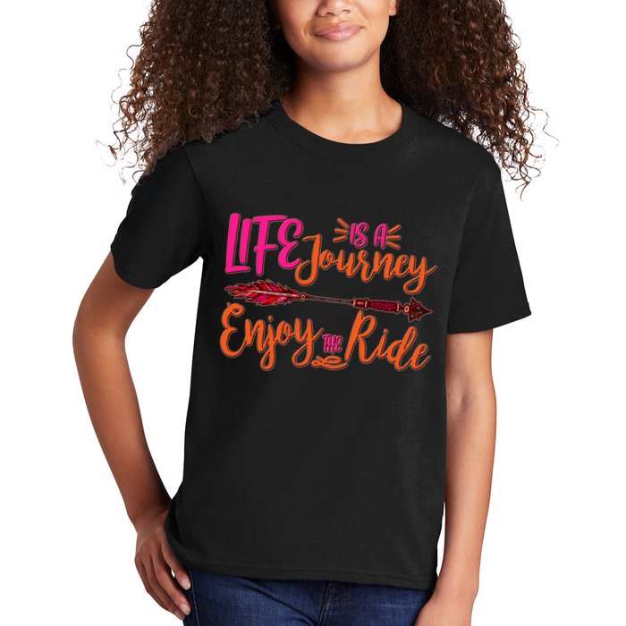Vintage Arrow Life Is A Journey Enjoy The Ride Kids T-Shirt