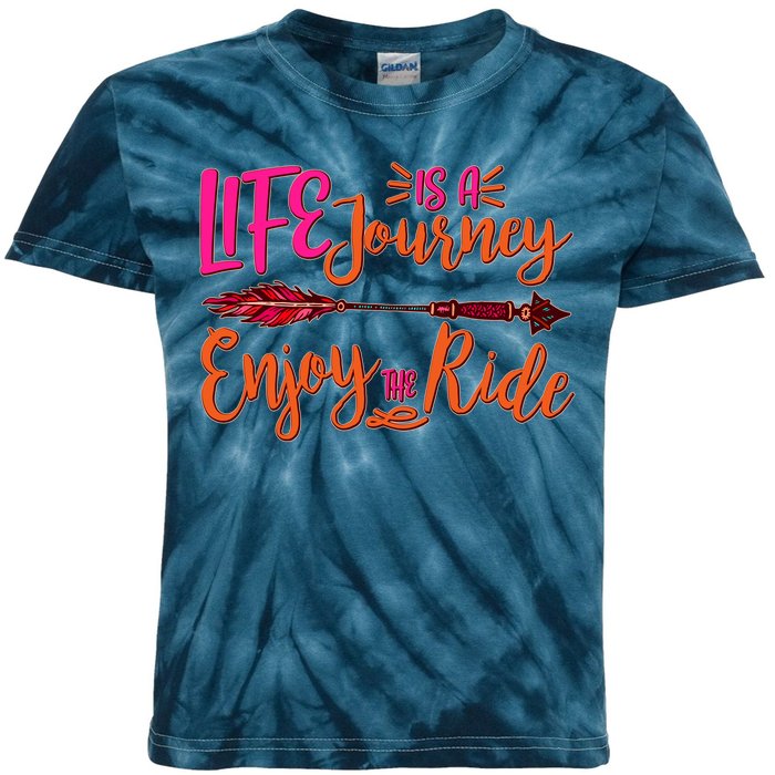 Vintage Arrow Life Is A Journey Enjoy The Ride Kids Tie-Dye T-Shirt