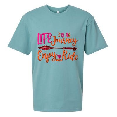 Vintage Arrow Life Is A Journey Enjoy The Ride Sueded Cloud Jersey T-Shirt