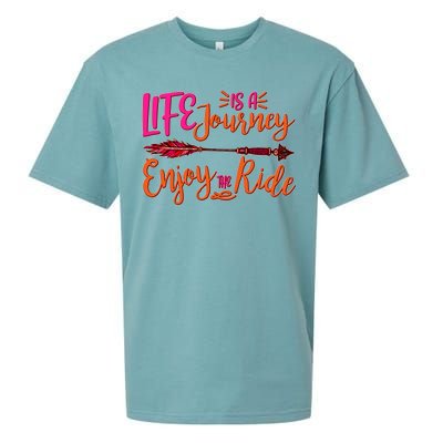 Vintage Arrow Life Is A Journey Enjoy The Ride Sueded Cloud Jersey T-Shirt