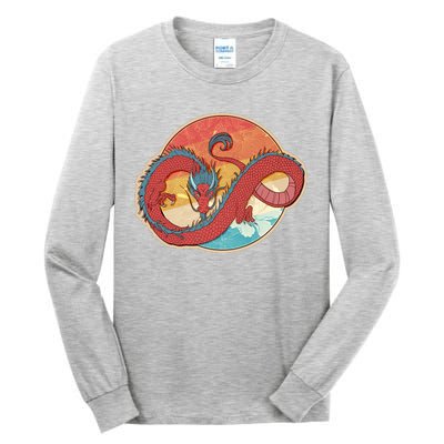 Vintage Asian Dragon Emblem Tall Long Sleeve T-Shirt