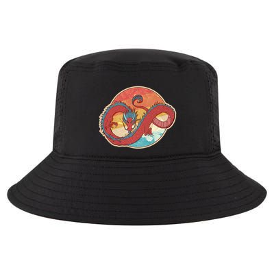 Vintage Asian Dragon Emblem Cool Comfort Performance Bucket Hat