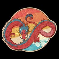 Vintage Asian Dragon Emblem Hoodie